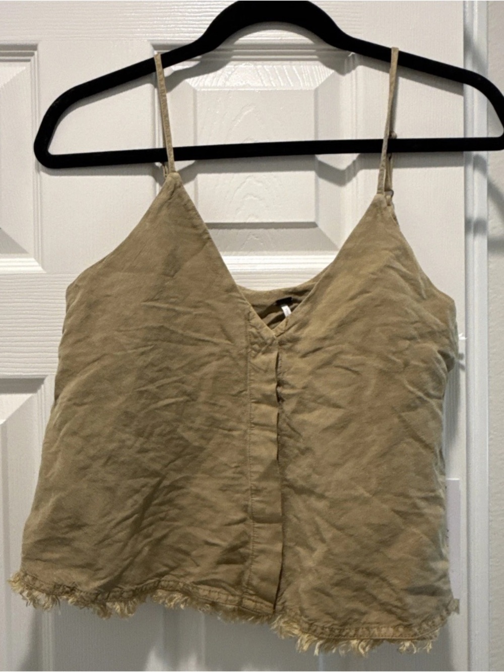 Young Fabulous & Broke Tan Frayed-Hem V-Neck Cami